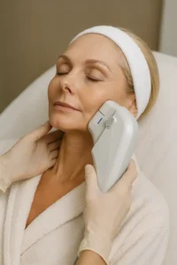 Woman receiving HIFU non surgical facelift treatment Crystal Palace