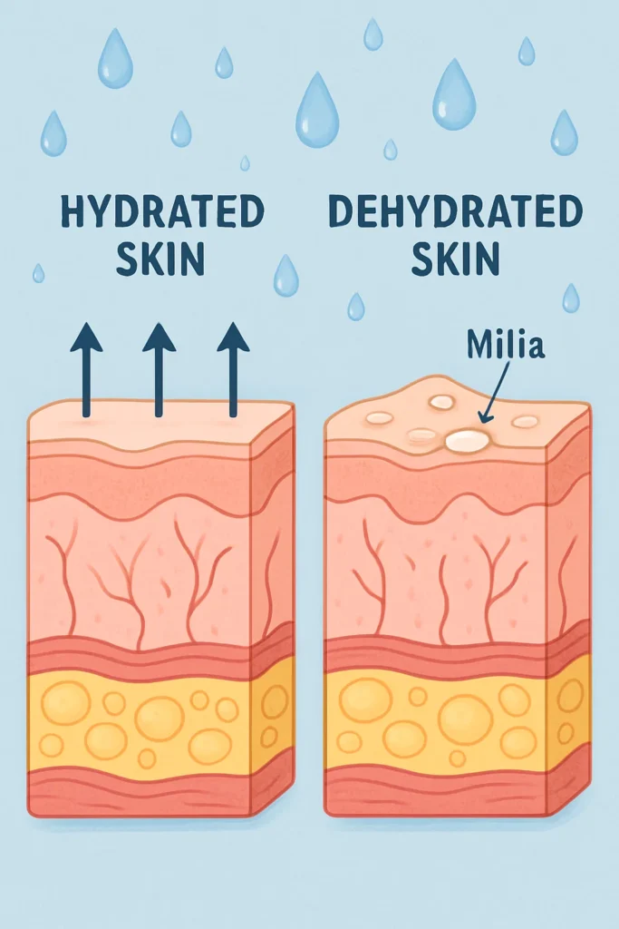 The importance of hydration and milia production Crystal Palace